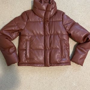 Abercrombie Vegan Leather Mini Puffer - Excellent Condition